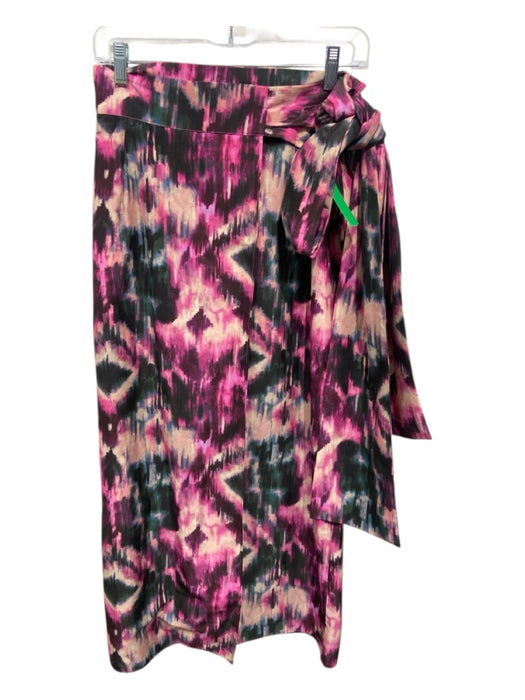 Marie Oliver Size XXS Pink, Green, Yellow Polyester Wrap Abstract Print Skirt Pink, Green, Yellow / XXS
