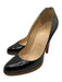 Christian Louboutin Shoe Size 37 Black Leather Almond Toe Stacked Heel Pumps Black / 37