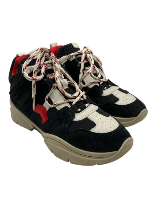 Isabel Marant Shoe Size 38 Black, Red, White Leather Upper Almond Toe Sneakers Black, Red, White / 38