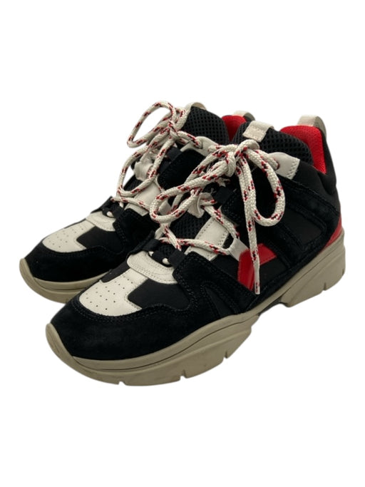 Isabel Marant Shoe Size 38 Black, Red, White Leather Upper Almond Toe Sneakers Black, Red, White / 38