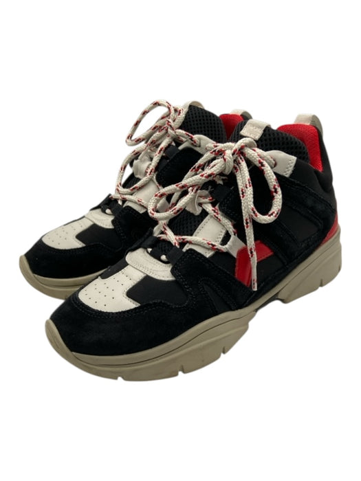 Isabel Marant Shoe Size 38 Black, Red, White Leather Upper Almond Toe Sneakers Black, Red, White / 38