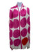 Kate Spade pink, white, orange Cotton Blend Circles Fringe Trim Rectangle scarf Pink, White, Orange / One Size