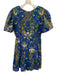Anna Cate Size XS Blue, Green, Brown Cotton Abstract Floral V Neck Dress Blue, Green, Brown / XS