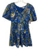 Anna Cate Size XS Blue, Green, Brown Cotton Abstract Floral V Neck Dress Blue, Green, Brown / XS