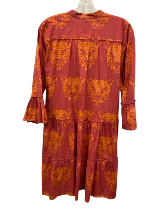 Sheridan French Size XS Red, Orange, Gold Cotton Blend Embellished Dress Red, Orange, Gold / XS