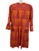 Sheridan French Size XS Red, Orange, Gold Cotton Blend Embellished Dress Red, Orange, Gold / XS
