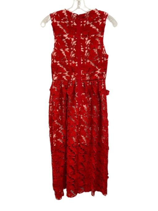 CROSBY by Mollie Burch Size 2 Red & Pink Polyester & Cotton Lace Overlay Dress Red & Pink / 2