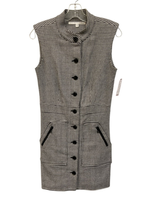 Veronica Beard Size 2 Black & White Cotton Blend Houndstooth Button Down Dress Black & White / 2