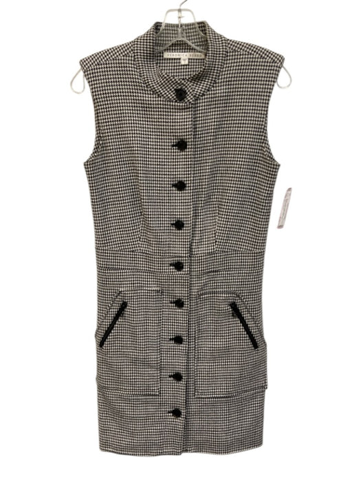 Veronica Beard Size 2 Black & White Cotton Blend Houndstooth Button Down Dress Black & White / 2