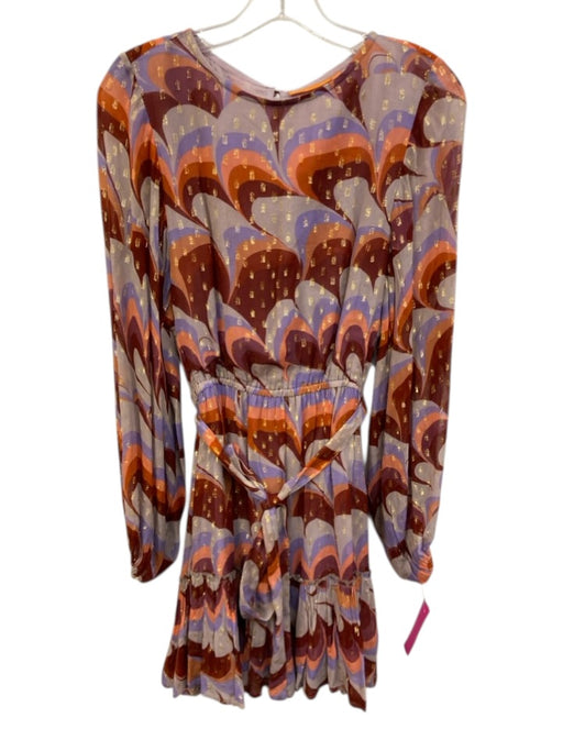 Oliphant Size XS purple, orange, red Viscose Blend flocked dot Abstract Dress purple, orange, red / XS
