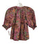 Anna Cate Size XS Purple, Brown, Green Cotton Abstract Floral Puff Sleeve Top Purple, Brown, Green / XS