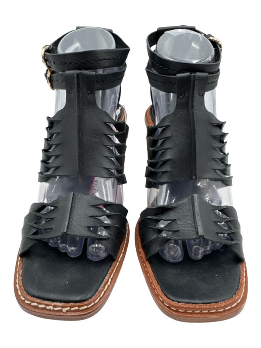 Ulla Johnson Shoe Size 38 Black & Brown Leather Upper Cork Heel Sandals Black & Brown / 38