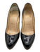 Christian Louboutin Shoe Size 37 Black Leather Almond Toe Stacked Heel Pumps Black / 37