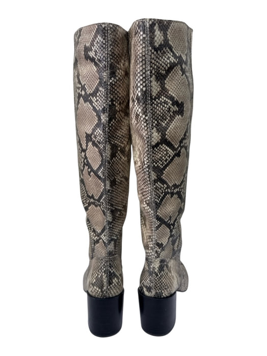 Dolce Vita Shoe Size 7 Taupe Brown Leather Upper Pull on Snake Knee Length Boots Taupe Brown / 7