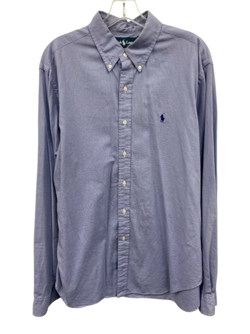 Ralph Lauren Size 16.5 Blue Cotton Micro Button up Men's Long Sleeve Shirt Blue / 16.5
