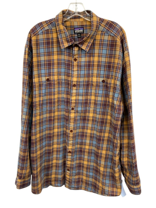 Patagonia Size XXL Red & Yellow Cotton Blend Plaid Flannel Long Sleeve Shirt Red & Yellow / XXL