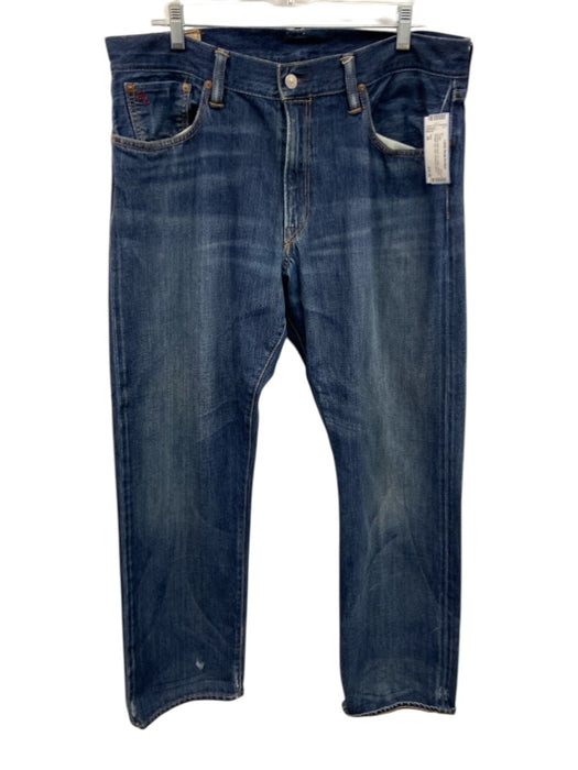 Polo Size 36 medium dark wash Cotton Washed Straight Leg Jean Men's Pants medium dark wash / 36
