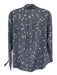 Equipment Size S Blue Silk Long Sleeve Stars Buttons Collar Top Blue / S