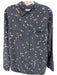 Equipment Size S Blue Silk Long Sleeve Stars Buttons Collar Top Blue / S