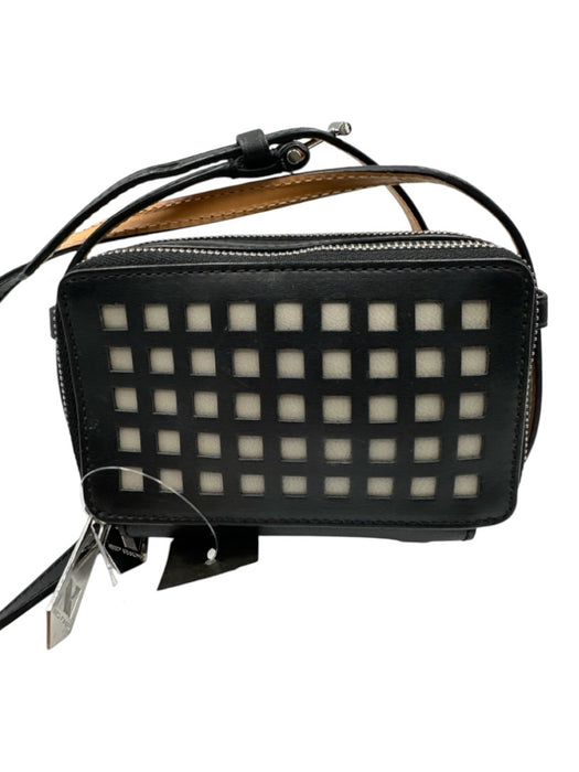 Reed Krakoff Black & Gray Leather Silver Hardware Windowpane Crossbody Bag Black & Gray / Mini