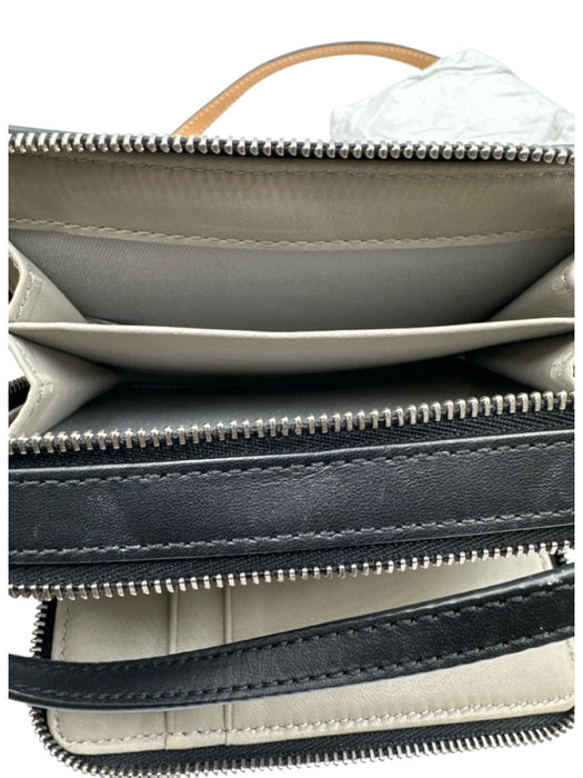Reed Krakoff Black & Gray Leather Silver Hardware Windowpane Crossbody Bag Black & Gray / Mini
