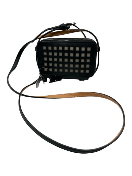 Reed Krakoff Black & Gray Leather Silver Hardware Windowpane Crossbody Bag Black & Gray / Mini