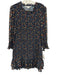 Veronica Beard Size 8 Navy Blue, Red, Multi Polyester Long Sleeve Smocked Dress Navy Blue, Red, Multi / 8
