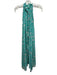 Natalie Martin Size XS Green, White & Pink Print Silk floral print Midi Dress Green, White & Pink Print / XS