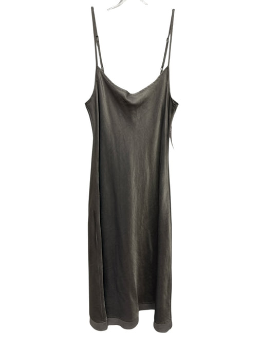 Brazeau Tricot Size 2 Taupe Gray Cotton & Silk Spaghetti Strap Hem Detail Dress Taupe Gray / 2
