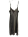 Brazeau Tricot Size 2 Taupe Gray Cotton & Silk Spaghetti Strap Hem Detail Dress Taupe Gray / 2