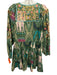Figue Size XS Green & Multi Cotton Abstract Print Floral Embroidery Dress Green & Multi / XS