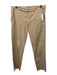Nili Lotan Size 4 Khaki Tan Cotton Blend Mid Rise Pockets Tapered Raw Hem Pants Khaki Tan / 4