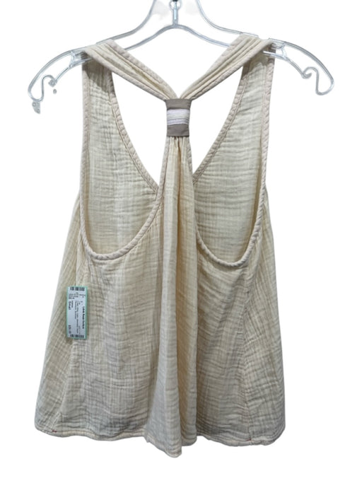 XiRENA Size Small Cream White Cotton Sleeveless Gauze Racerback Top Cream White / Small