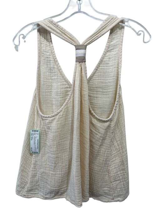 XiRENA Size Small Cream White Cotton Sleeveless Gauze Racerback Top Cream White / Small