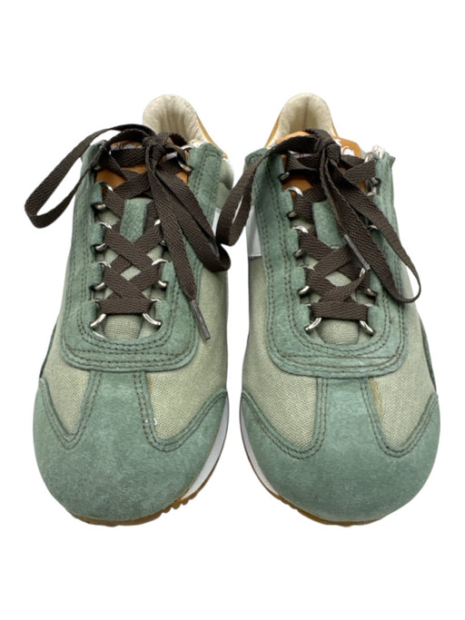 Diadora Shoe Size 7.5 Green & Orange Leather Upper Lace Up Low Top Sneakers Green & Orange / 7.5