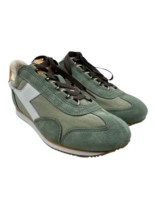 Diadora Shoe Size 7.5 Green & Orange Leather Upper Lace Up Low Top Sneakers Green & Orange / 7.5