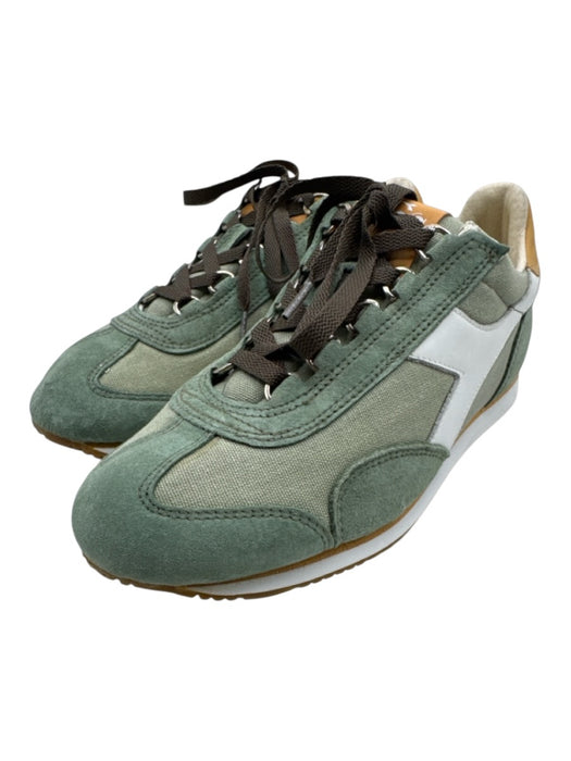 Diadora Shoe Size 7.5 Green & Orange Leather Upper Lace Up Low Top Sneakers Green & Orange / 7.5