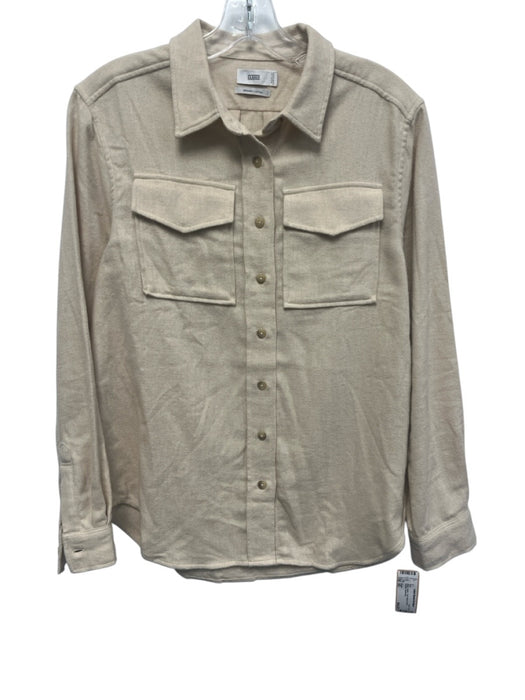 Closed Size XS Beige Cotton Twill Button Down Shacket Shirt Beige / XS