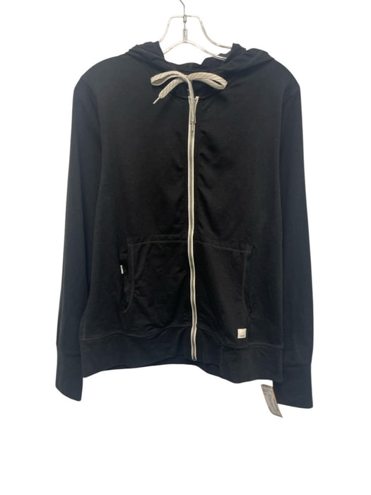 Vuori Size M Black Polyester Blend Zip Front Zip Pocket Hoodie Jacket Black / M