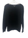 Nili Lotan Size XS Black Cashmere Ribbed Trim Round Neck Sweater Black / XS