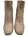 Coclico Shoe Size 37.5 Beige & Brown Leather Upper Side Zip Cap Toe Booties Beige & Brown / 37.5