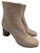 Coclico Shoe Size 37.5 Beige & Brown Leather Upper Side Zip Cap Toe Booties Beige & Brown / 37.5