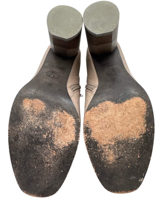 Coclico Shoe Size 37.5 Beige & Brown Leather Upper Side Zip Cap Toe Booties Beige & Brown / 37.5