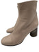Coclico Shoe Size 37.5 Beige & Brown Leather Upper Side Zip Cap Toe Booties Beige & Brown / 37.5