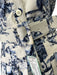 Samantha Sung Size 6 Cream White & Blue Cotton Blend 3/4 Sleeve Pleated Dress Cream White & Blue / 6