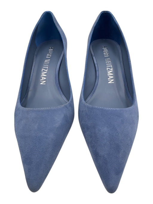 Stuart Weitzman Shoe Size 8.5 Periwinkle Blue Leather Suede Pointed Toe Pumps Periwinkle Blue / 8.5