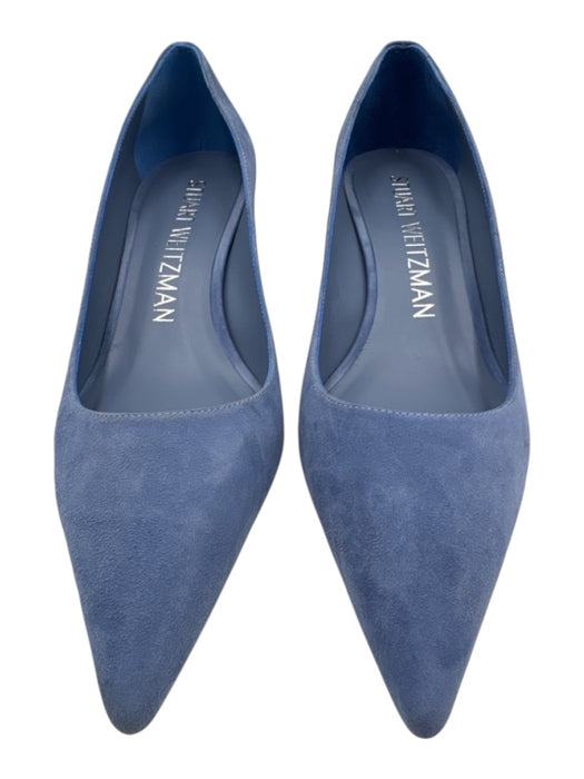 Stuart Weitzman Shoe Size 8.5 Periwinkle Blue Leather Suede Pointed Toe Pumps Periwinkle Blue / 8.5