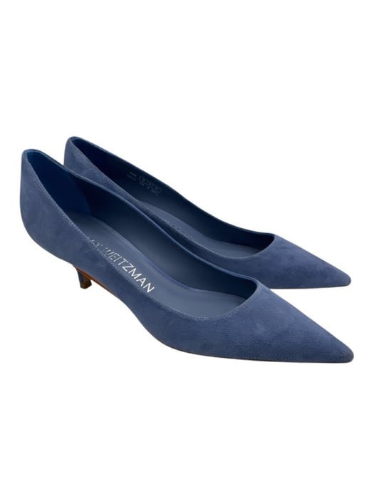 Stuart Weitzman Shoe Size 8.5 Periwinkle Blue Leather Suede Pointed Toe Pumps Periwinkle Blue / 8.5