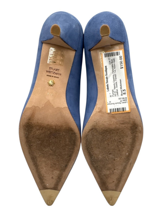 Stuart Weitzman Shoe Size 8.5 Periwinkle Blue Leather Suede Pointed Toe Pumps Periwinkle Blue / 8.5