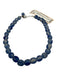 Blue 925 Sterling Silver Beads Lobster Clasp Station Necklace Blue